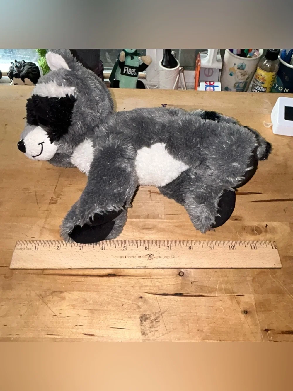Aurora World Bandit Gray Raccoon Flopsie Stuffed Animal Wildlife Plush 12”